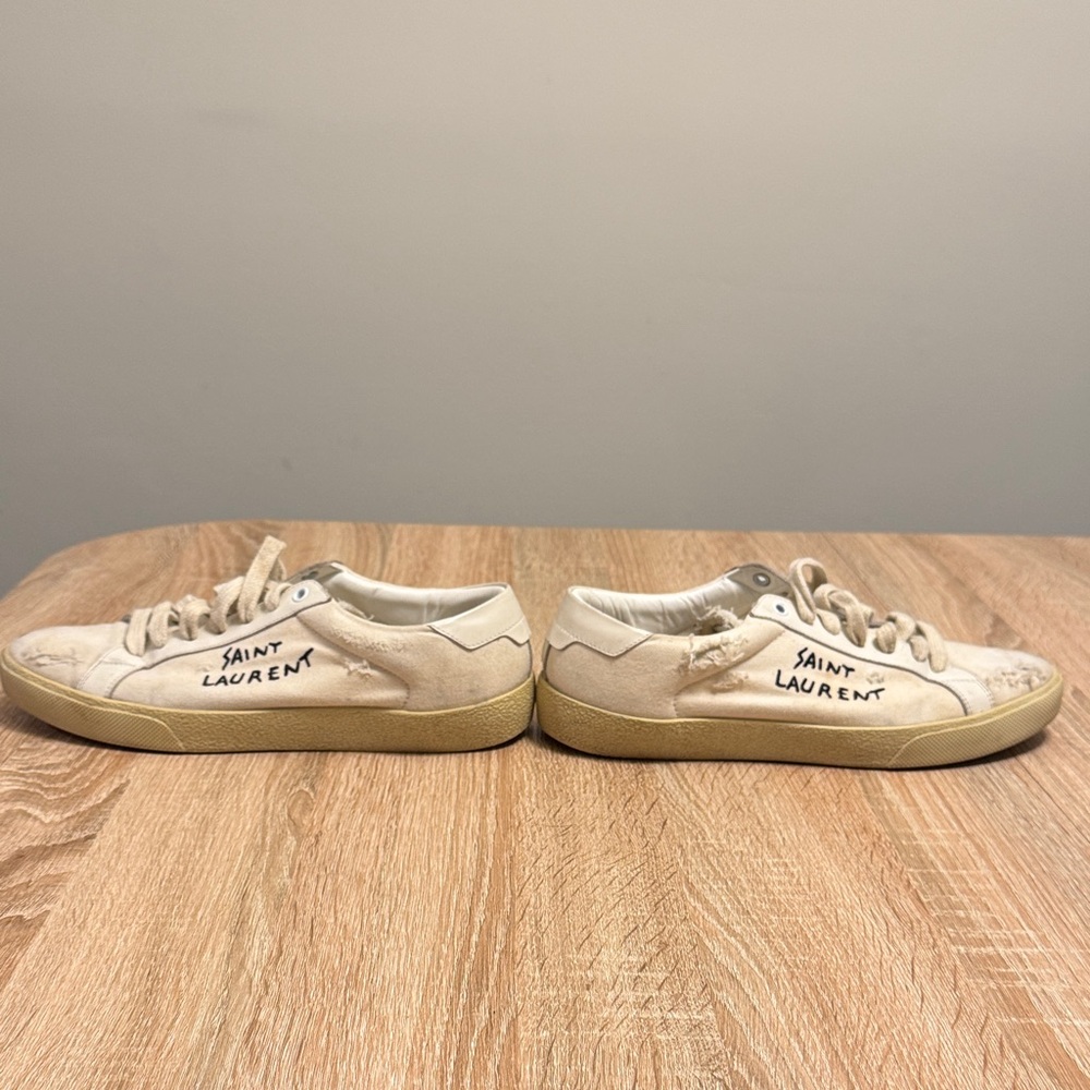 Saint Laurent Cream Sneakers - Picture 4 of 6